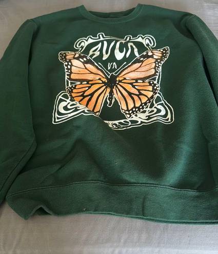 RVCA Green butterfly Sweatshirt