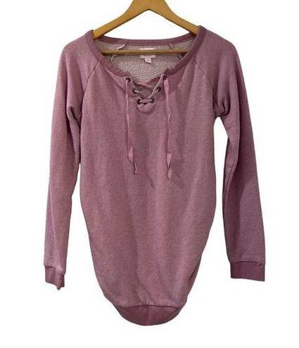 Isabel Maternity  by Ingrid & Isabel Women's Textured Lace-up Sweatshirt XS