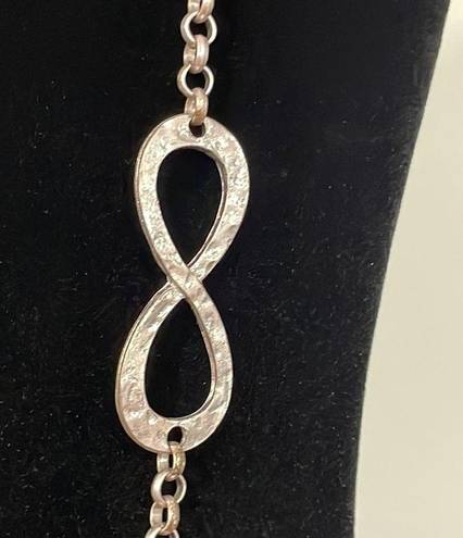 infinity  symbol silver tone open link chain necklace