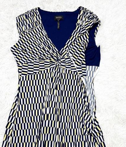 Laundry by Shelli Segal Yellow and Blue Geometric Dress Size 6