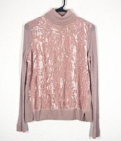 Juicy Couture Pink Turtle Neck Velvet Ribbed Knit Glitter 🎀