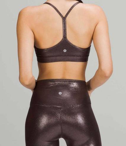 Lululemon  Flow Y Bra Nulu Brown Shiny