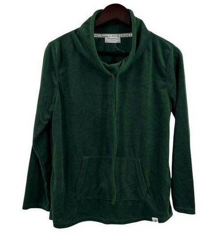 BEARPAW  Green Velour Funnel Neck Size Small Pullover