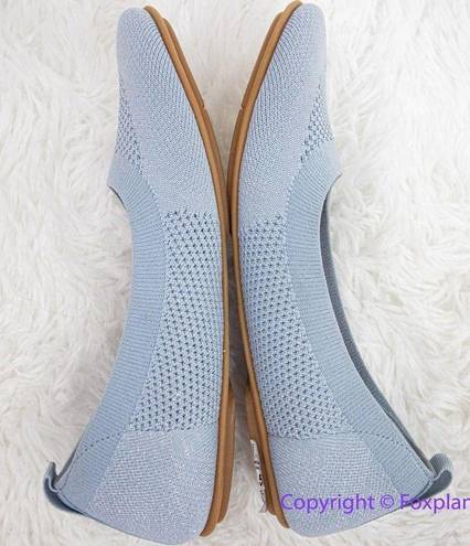 FitFlop NEW  Allegro Airyknit Ballet Flat, pale blue/silver, women size 7.5