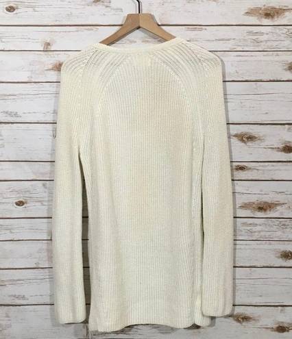 Lou & grey  Chunky Knit V Neck Sweater - Cream - Medium