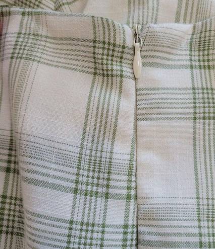 West of Melrose  White Green Plaid Trouser Pants High Rise Straight Leg Size XL