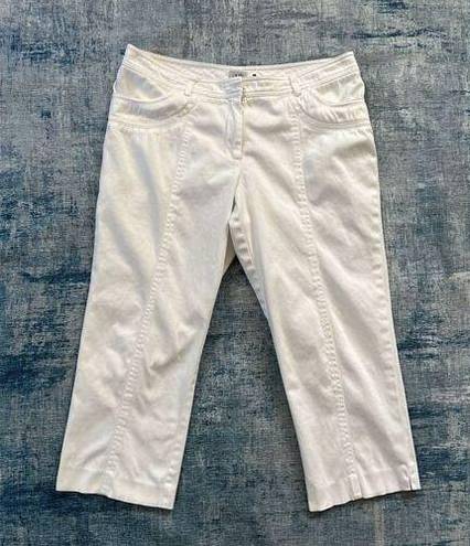 Cache  White Denim Capri Size 8