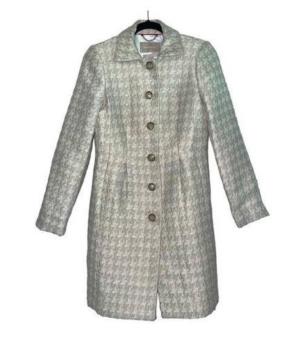 Banana Republic  Vintage Cream Houndstooth Ladies Coat Size XS