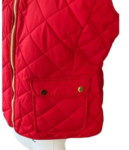 St. John’s Bay NWT ~ ST JOHNS BAY Cabaret Red Quilted Pockets Sleeveless Vest ~ Women's MEDIUM