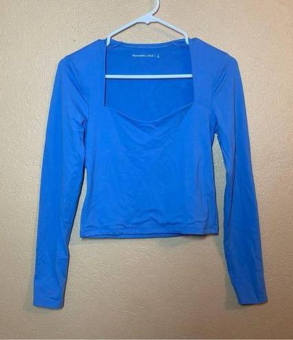 Abercrombie & Fitch  Double Layered Blue Long Sleeve Square Neck Top Small