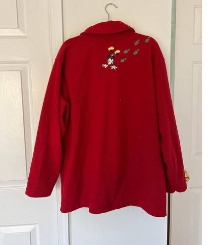 Disney Vintage Red  Zip Up Fleece Jacket