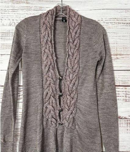 BKE  Boutique Women's Wool Blend Knitted Long Sleeve Cardigan Brown Size Small