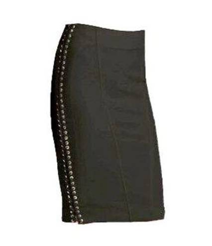 Catherine Malandrino NWT  Ponte Lace Up Side Pencil Skirt in Noir Black L $245