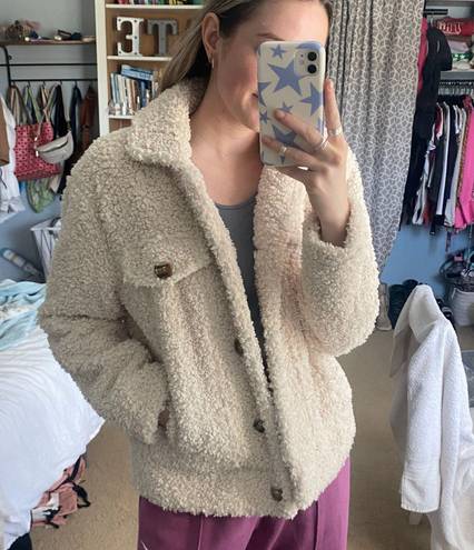 She & Sky  Cream Teddy Coat