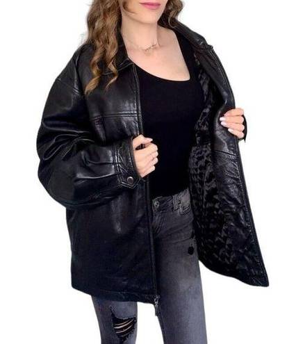 Liz Claiborne  Genuine Lamb Skin Leather Jacket Black Size Large MINT CONDITION