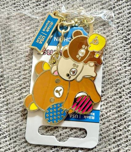 Sanrio Rilakkuma 20th Anniversary USA Tour Group Enamel Keychain NWT