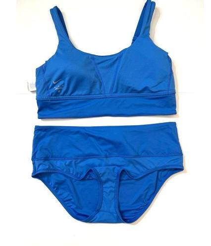 Nike Pacific Blue Midkini & High Waisted Bikini 2-Piece Swim Set Sz XL Women