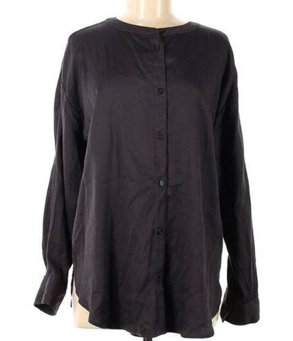 Lou & grey  Long Sleeve Button-Down Shirt Dark Gray Long Sleeve Full Button Front