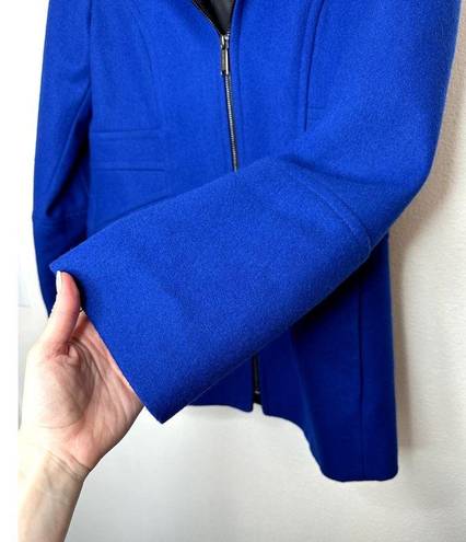 London Fog  NWOT River Blue Wool-Blend Zip Up Hooded Casual Pea Coat Small