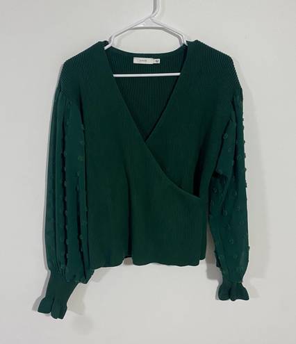 Lush Clothing Lush Green Dot Sleeve Wrap Sweater