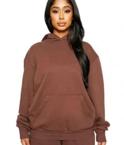 Naked Wardrobe Chocolate Hoodie Sweatshirt with Kangaroo Pocket