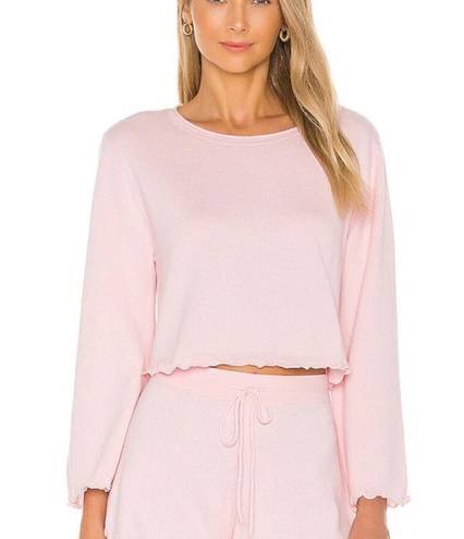 Lovers + Friends  Mica Long Bell Sleeve Crop Sweater With Frill Hem Size S