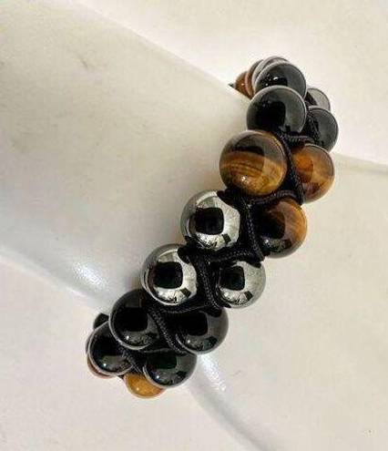 Onyx Tigers eye,  and hematite triple protection bracelet