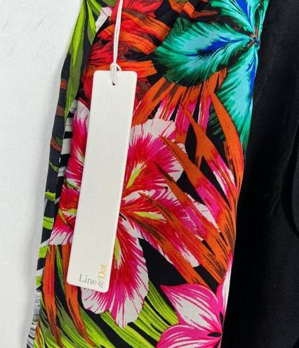 Line and Dot NWT  Rainbow Tropical Silk Pants Cropped Size Small S NEW