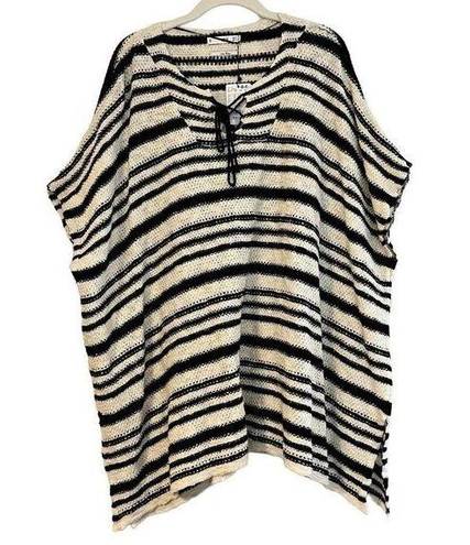 Mango NWT MNG Striped Poncho Cape Isabela Small