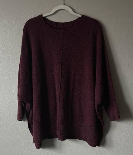 Lou & grey burgundy oversized pullover poncho sweater