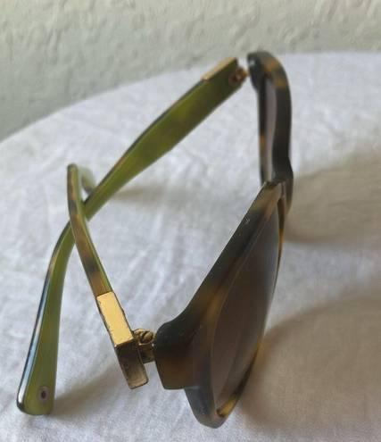 Coach : Brown Tortoise Cortney (L023) Brown/Lime Green Sunglasses-marks on lenses