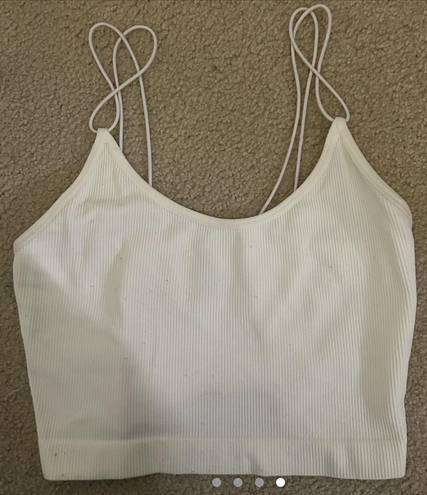 Edge White Ribbed Tank Top