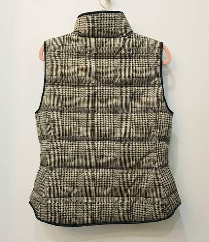 Banana Republic plaid brown black puffer vest size XS