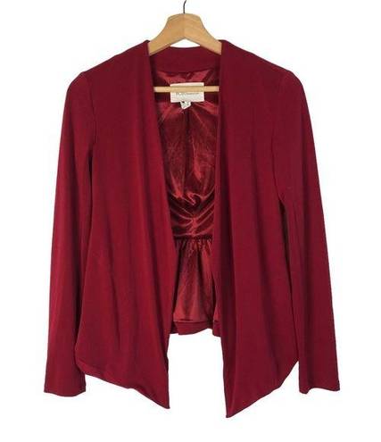 BCBGeneration  Red Open Front Drape Lightweight Blazer XXS