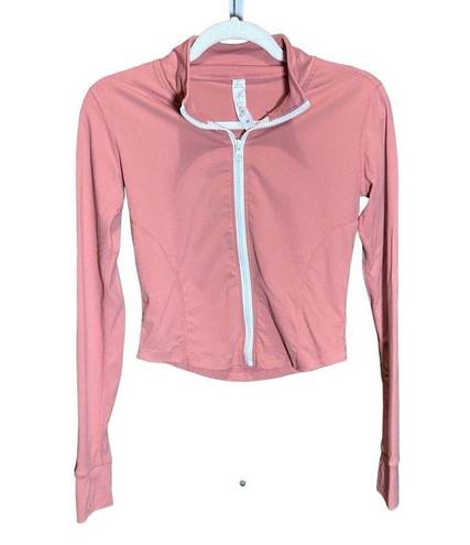 Krass&co Women Sports Running Long-sleeved Standing-collar Zipper Fast-drying top Sz M 