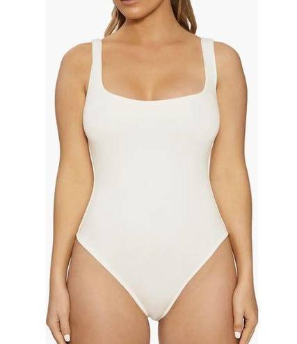 Naked Wardrobe  white scoop neck body suit small