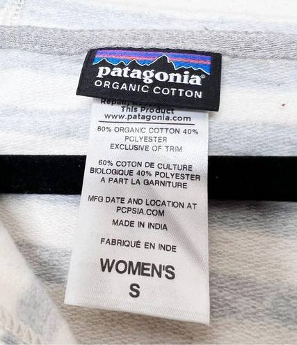 Patagonia  Women's Ahnya Dress Gray White Striped Hooded Size Small