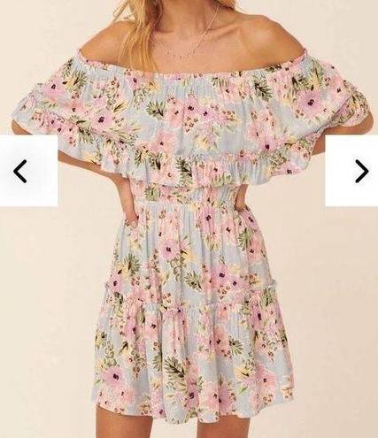 Prómesa Promesa Hot Tropics Off the Shoulder Dress Lilac Floral