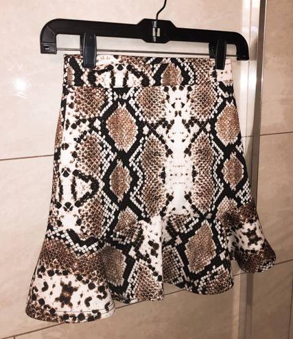 Pretty Little Thing Snakeskin Skirt