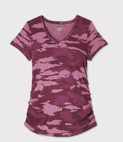 Isabel Maternity  | Purple Camo V-neck T-shirt