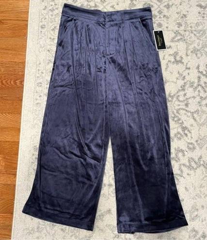 Juicy Couture NWT  Black Label Regal Blue Velour Cropped Wide Leg Pants Size M