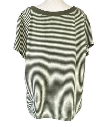 Fashion Bug  women’s 22/24W light and dark green striped short sl…