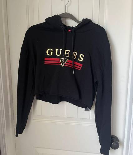 Guess Black Cropped Sweatshirt