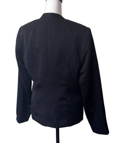 Simply Styled  By Sears Women's Collarless Blazer Jacket Open Front Black Size 6