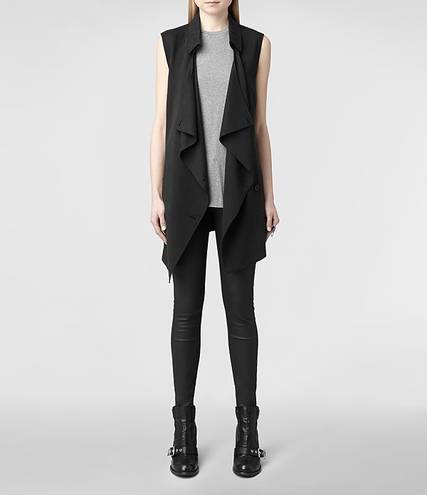 All Saints Black Hestia Jacket Vest