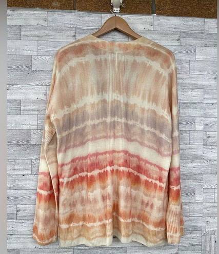 ALLSAINTS  Marea Tie Dye Cardigan Sweater Merino Wool Rainbow Pink Cream New M