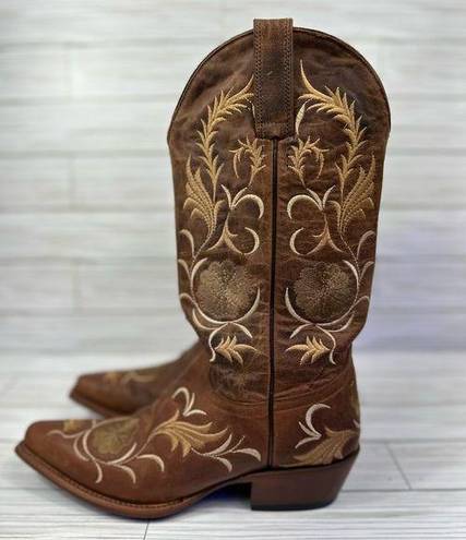 Shyanne  Women’s Western Floral Embroidered Leather Cowgirl Boots Size 7