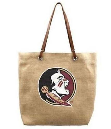 Little Earth Florida State Seminoles FSU Burlap Market Tote Bag