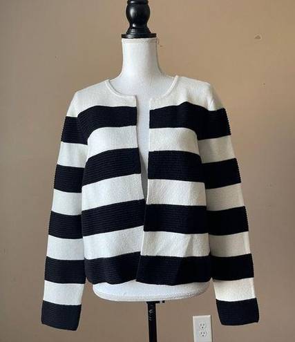 Elle  | Striped Open Cardigan Sweater Sz M