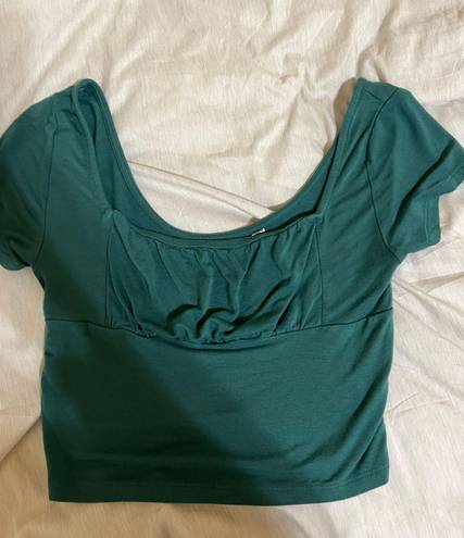 PacSun Ruched Crop Top Green